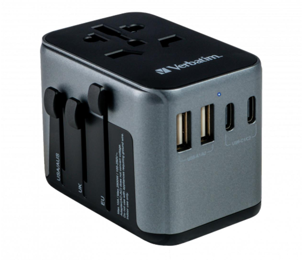 VERBATIM Adapter podróżny UTA-03 49545 180 krajów, ładowarka PD 30W, QC 3.0 3x USB-C , 2x USB-A KAE1CVEWXX05 - 1192948 - zdjęcie